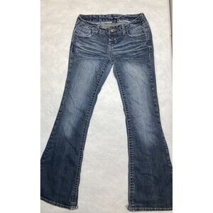 Vintage Y2K Amethyst Low Rise Flare Jeans Women's Size 5 Embroidered Pockets